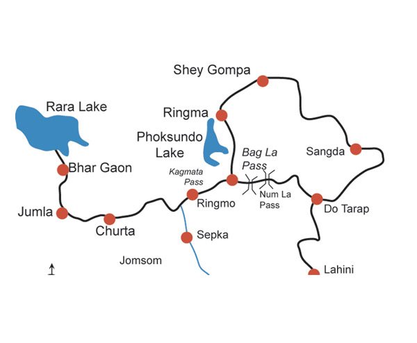 Rara Lake Trek Map