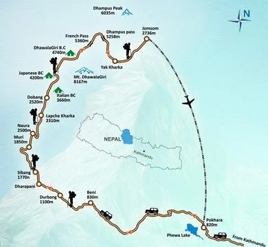 Dhaulagiri Circuit Map